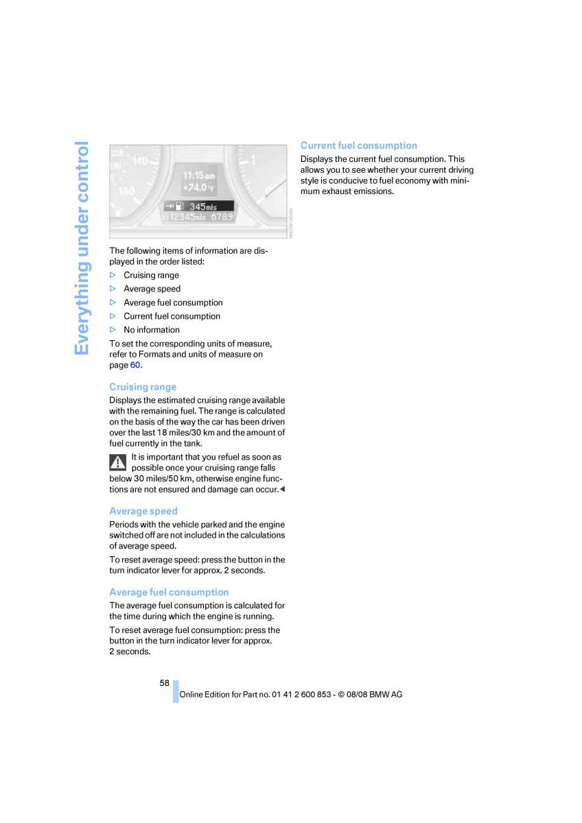 BMW 1 E87 convertible owners manual / page 60