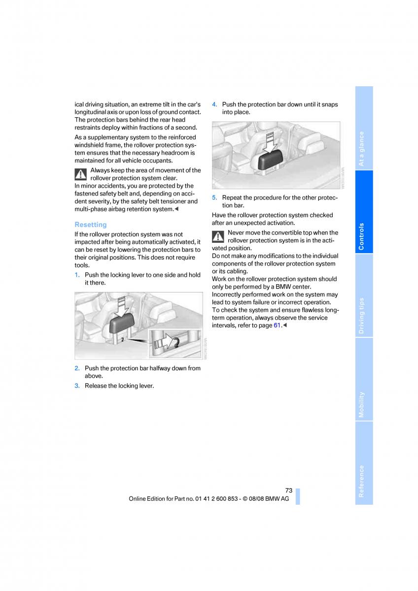 BMW 1 E87 convertible owners manual / page 75