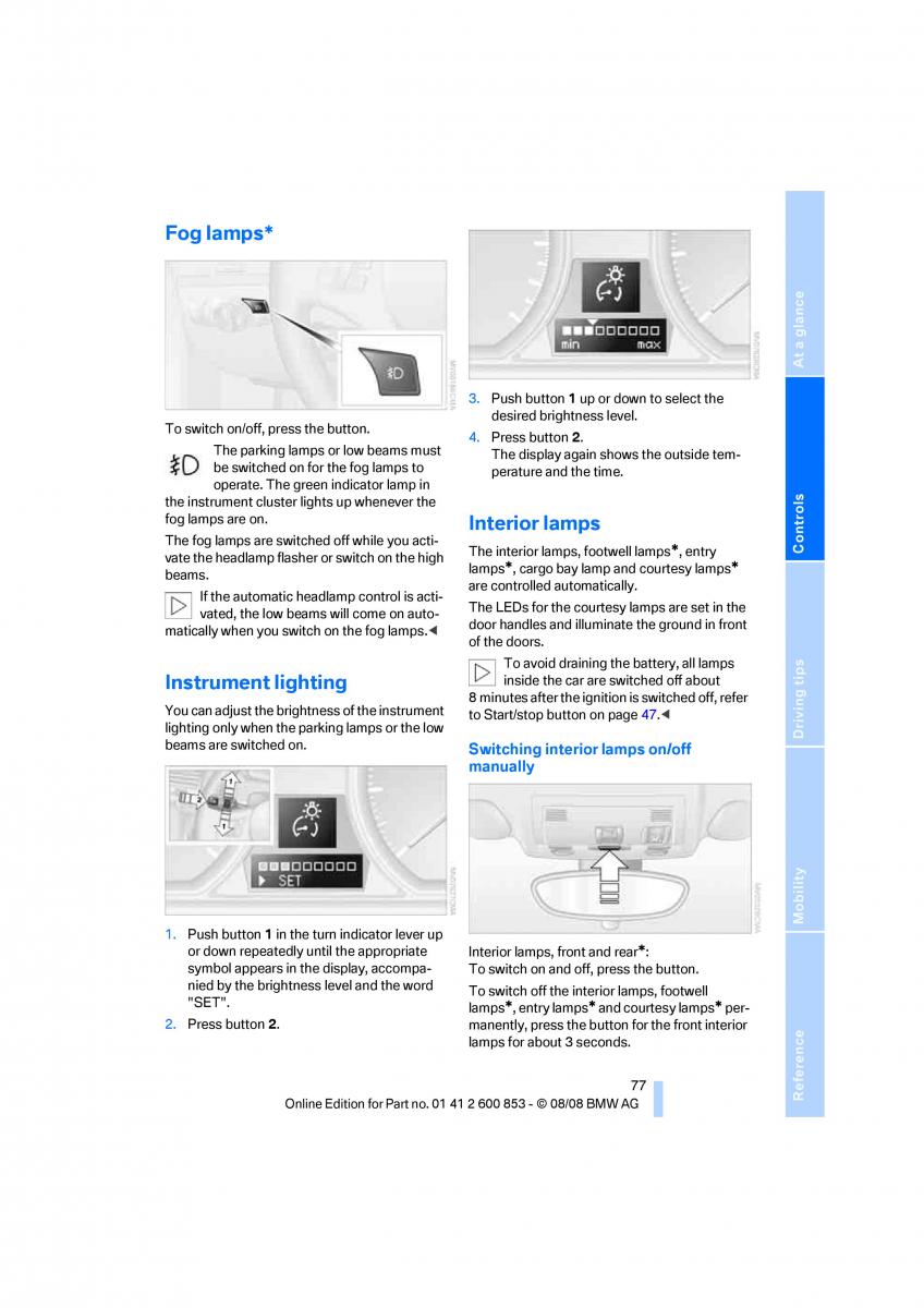 BMW 1 E87 convertible owners manual / page 79