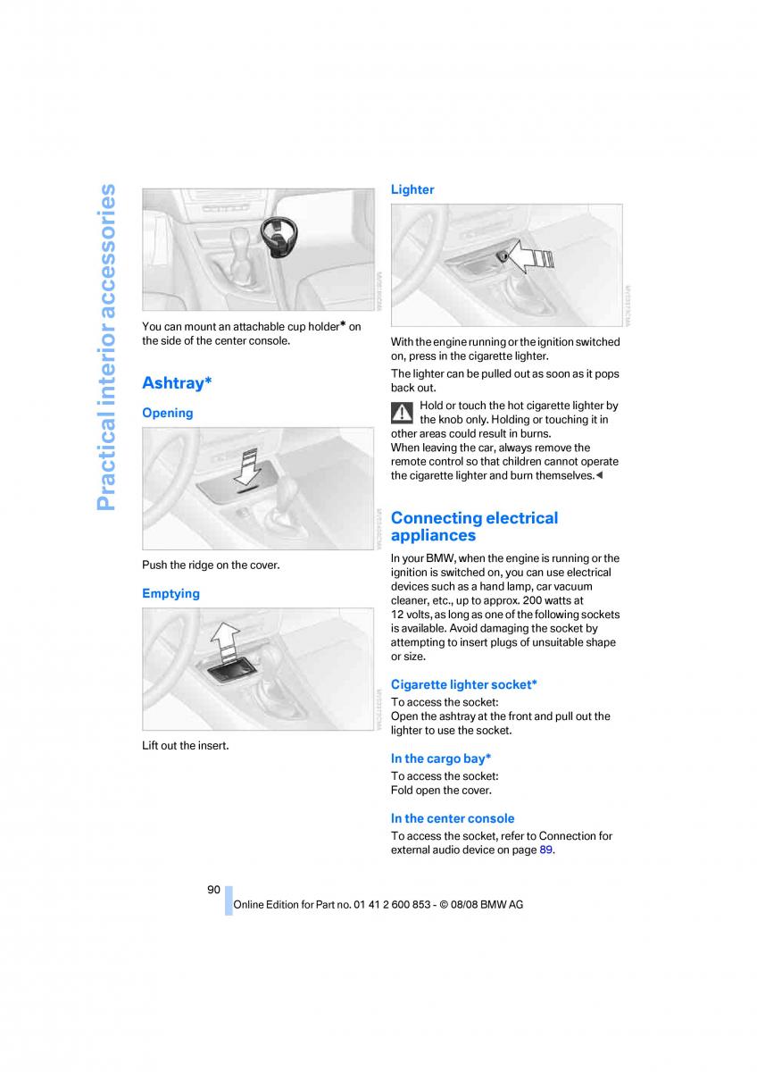 BMW 1 E87 convertible owners manual / page 92