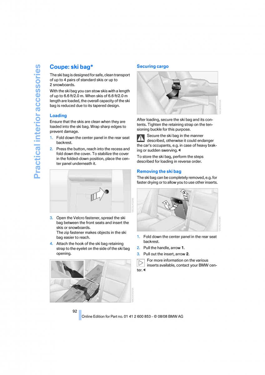 BMW 1 E87 convertible owners manual / page 94