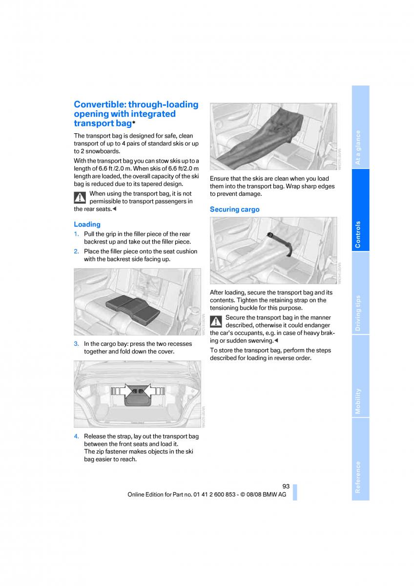 BMW 1 E87 convertible owners manual / page 95