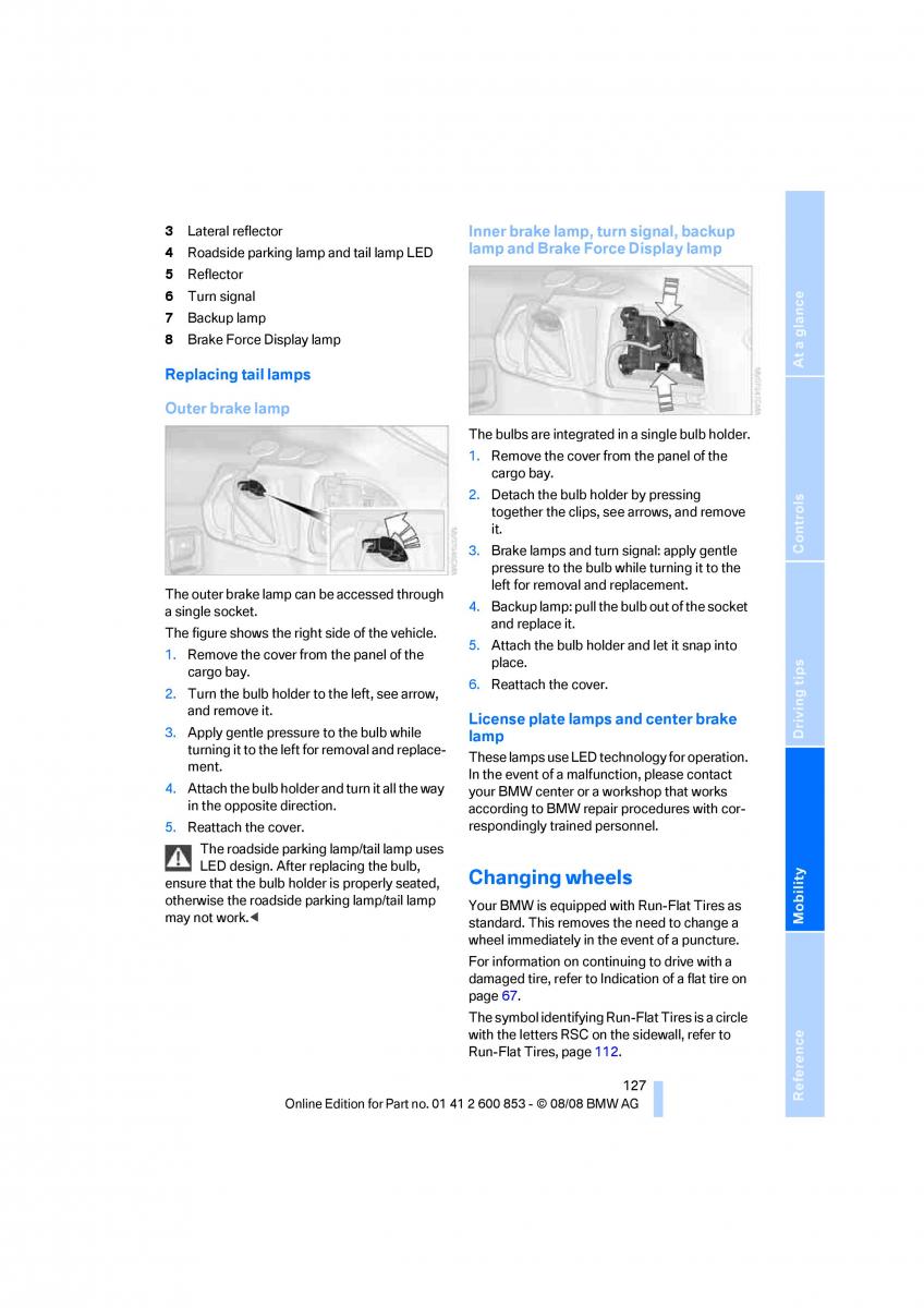 BMW 1 E87 convertible owners manual / page 129