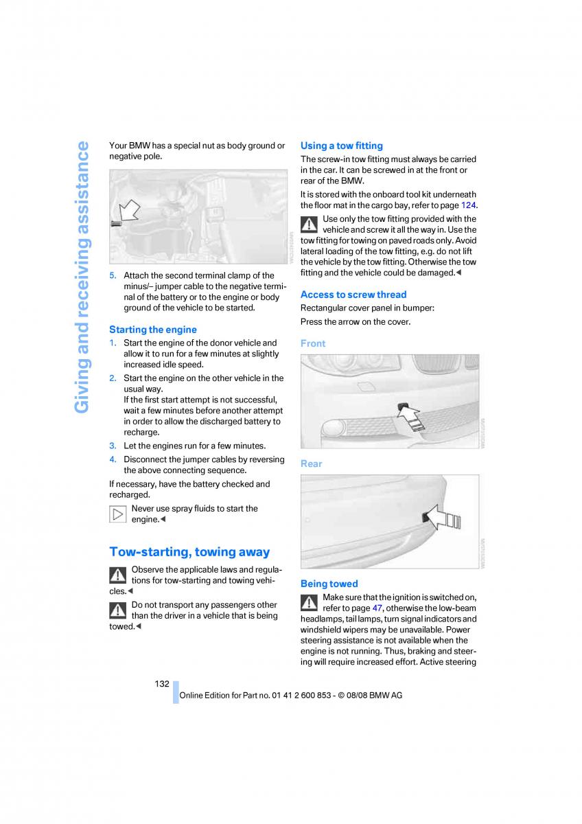 BMW 1 E87 convertible owners manual / page 134