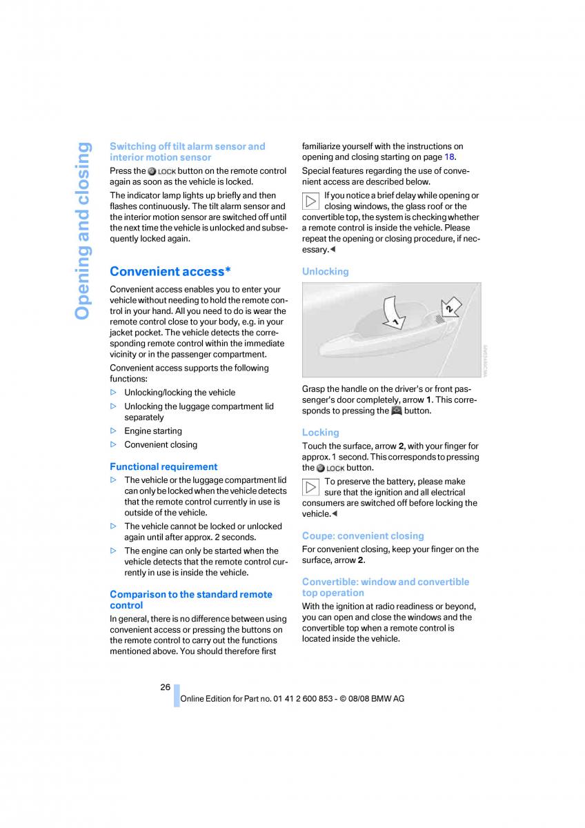 BMW 1 E87 convertible owners manual / page 28