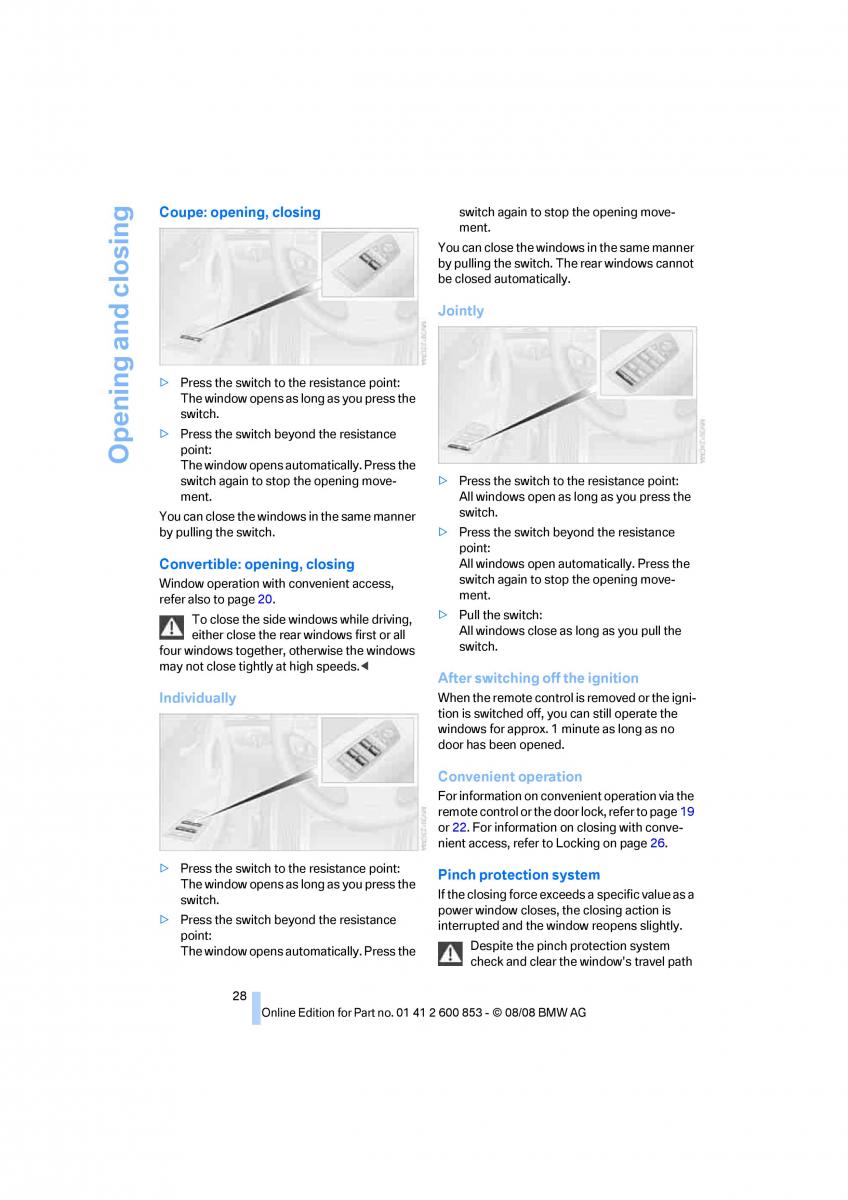 BMW 1 E87 convertible owners manual / page 30