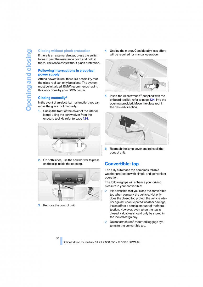 BMW 1 E87 convertible owners manual / page 32