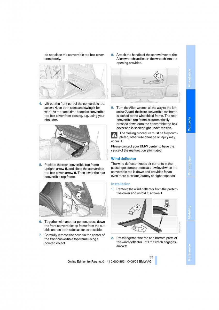 BMW 1 E87 convertible owners manual / page 35