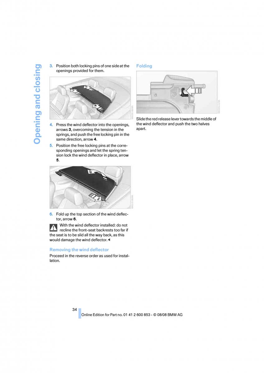 BMW 1 E87 convertible owners manual / page 36