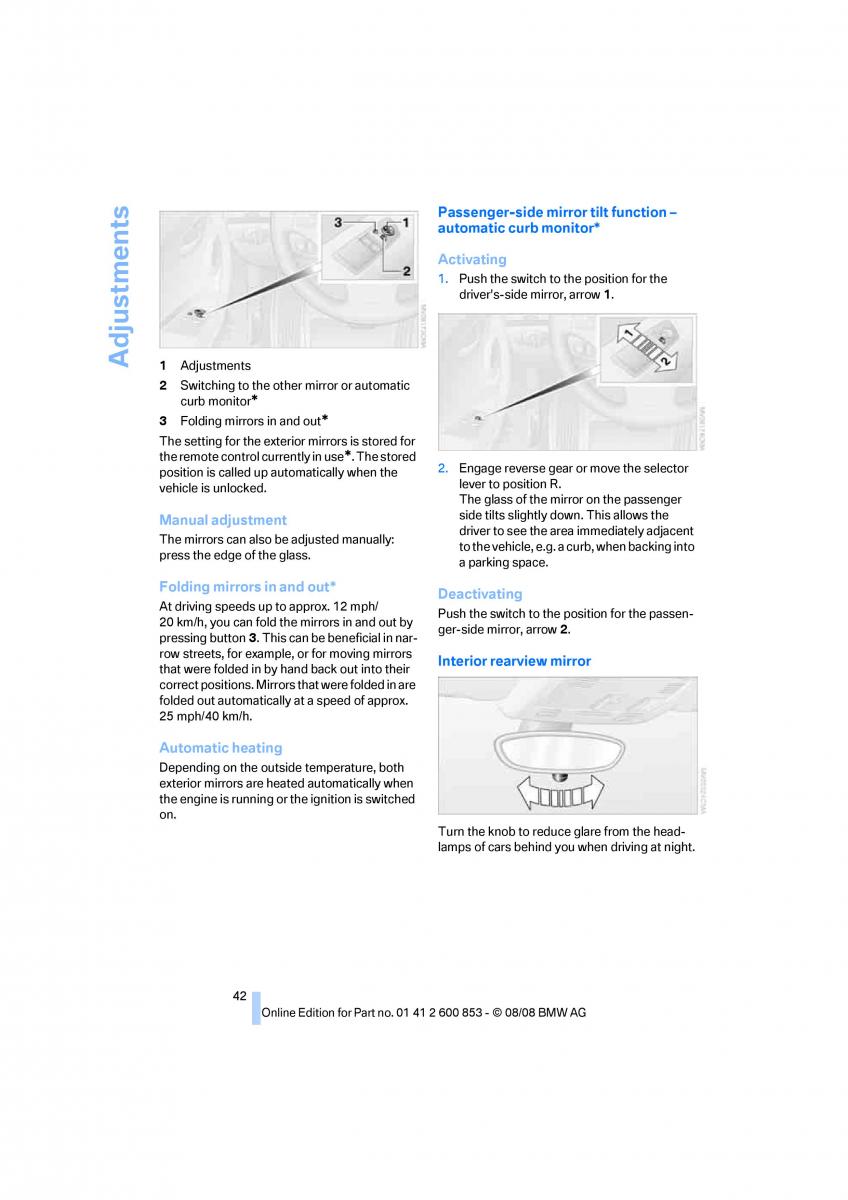 BMW 1 E87 convertible owners manual / page 44