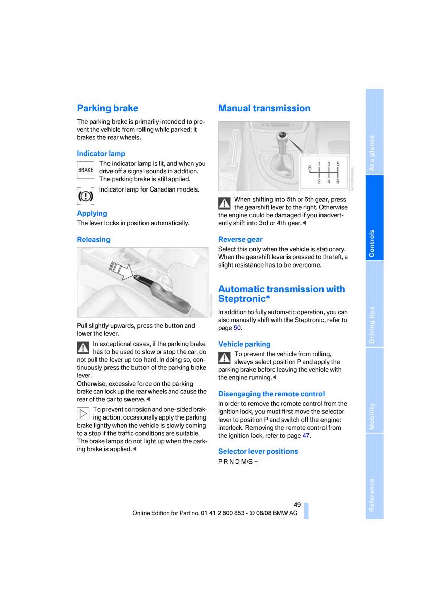 BMW 1 E87 convertible owners manual / page 51