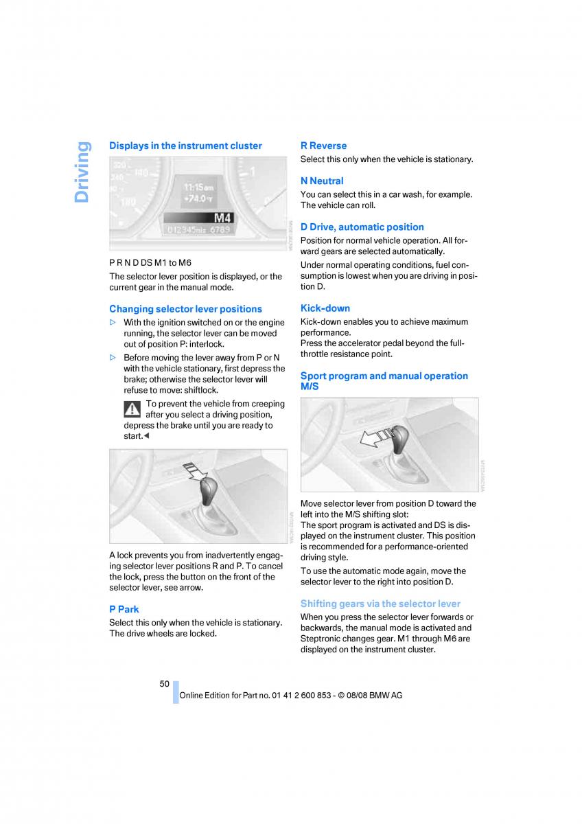 BMW 1 E87 convertible owners manual / page 52