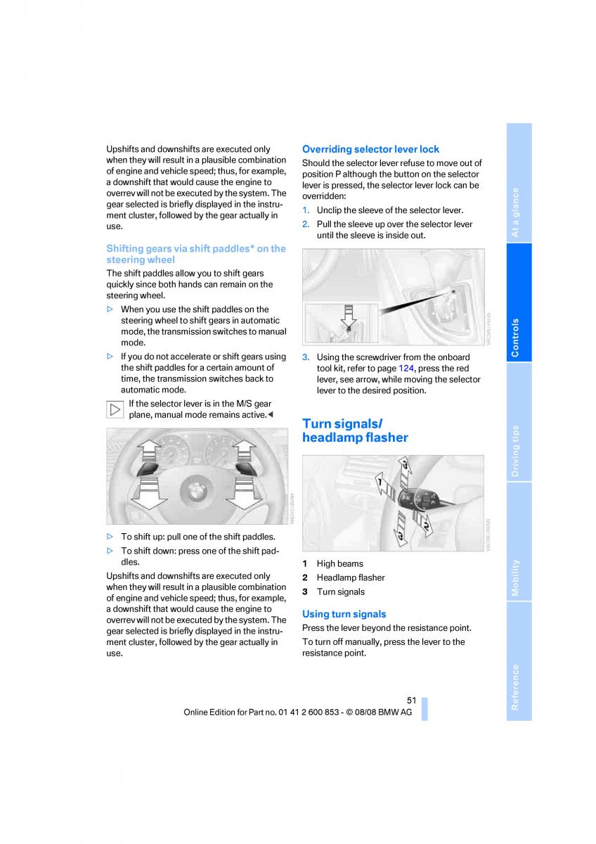 BMW 1 E87 convertible owners manual / page 53