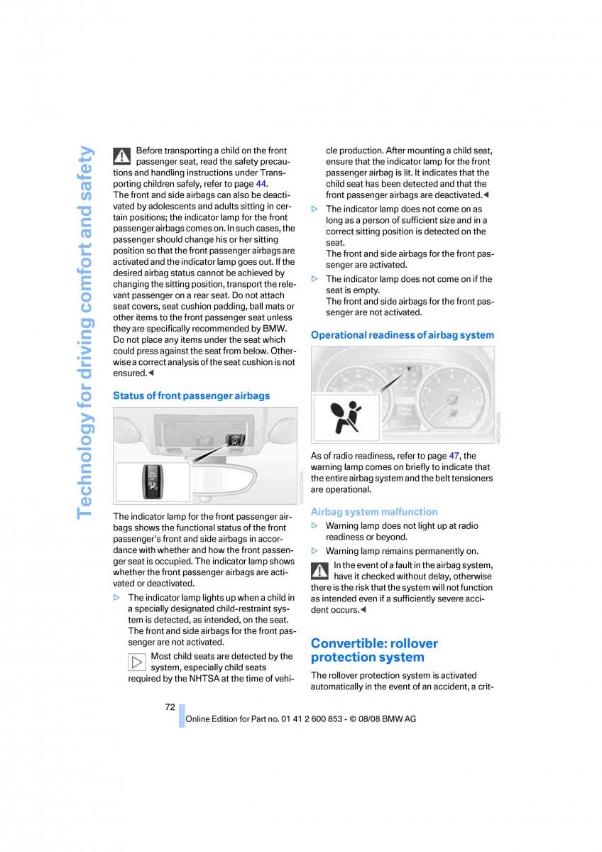 BMW 1 E87 coupe owners manual / page 74