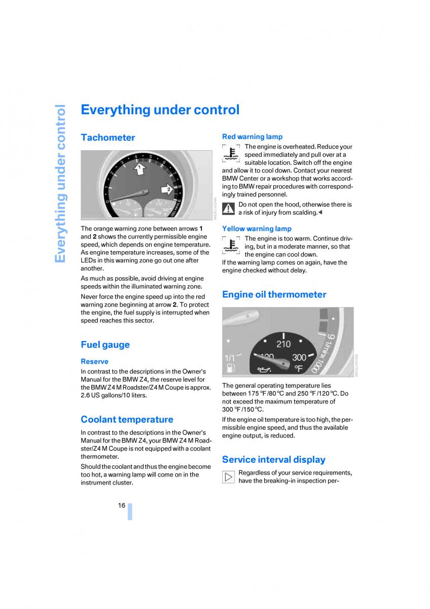 BMW Z4M E86 M Power Coupe owners manual / page 18