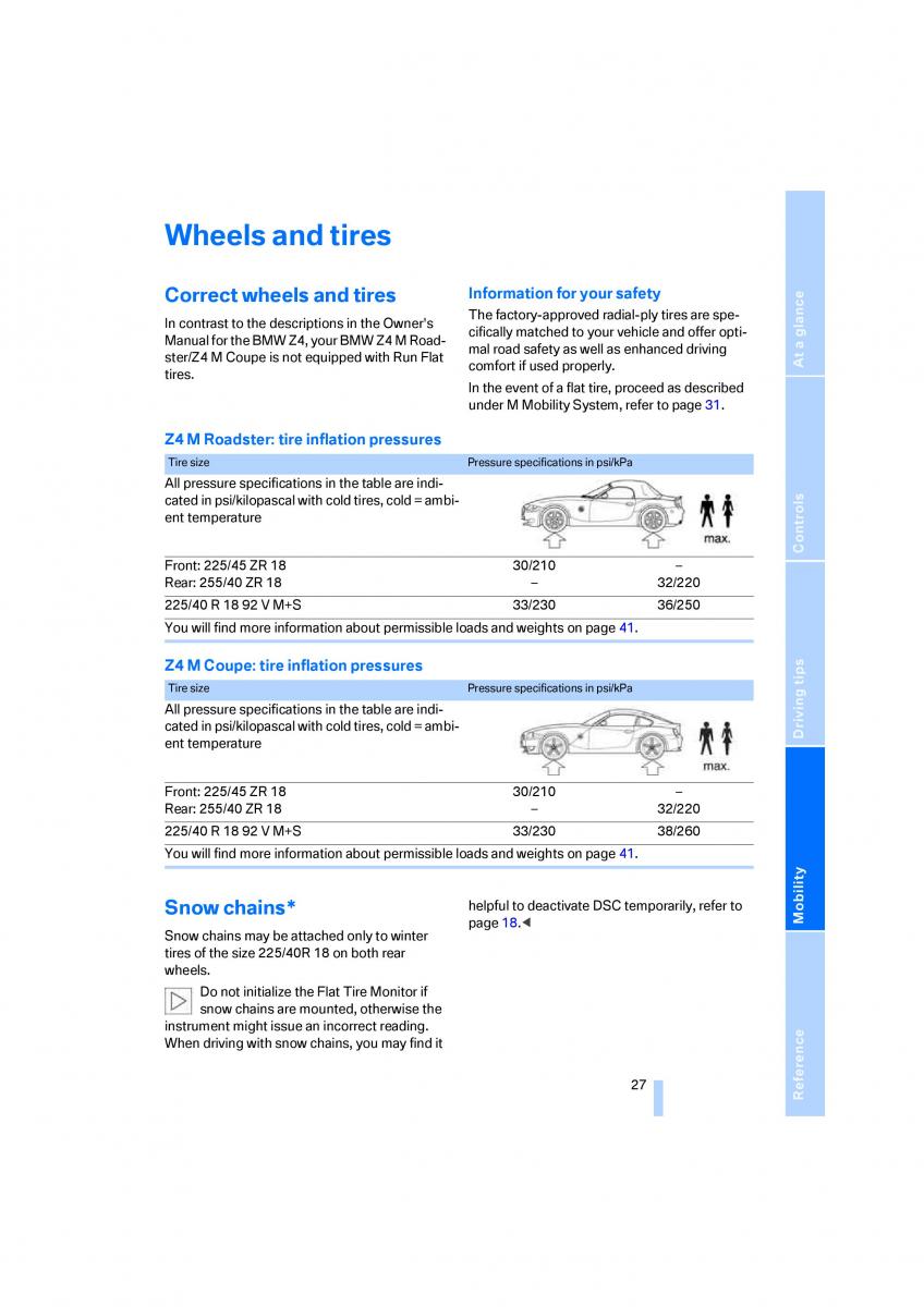 BMW Z4M E86 M Power Coupe owners manual / page 29