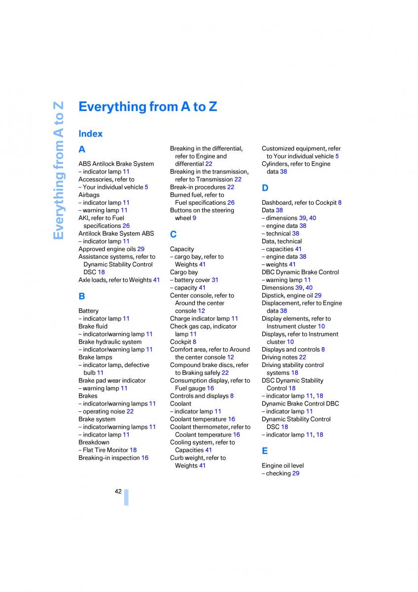 BMW Z4M E86 M Power Coupe owners manual / page 44