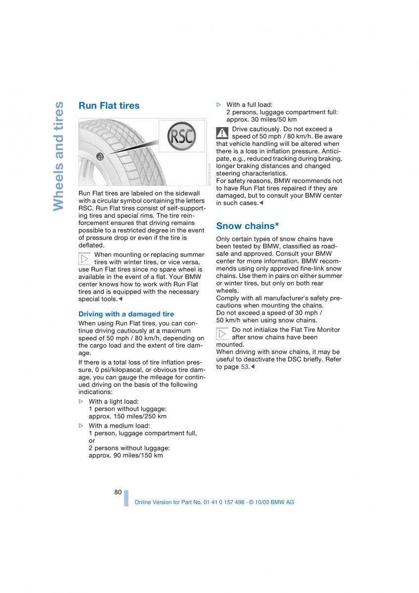 BMW Z4 E85 E86 owners manual / page 82