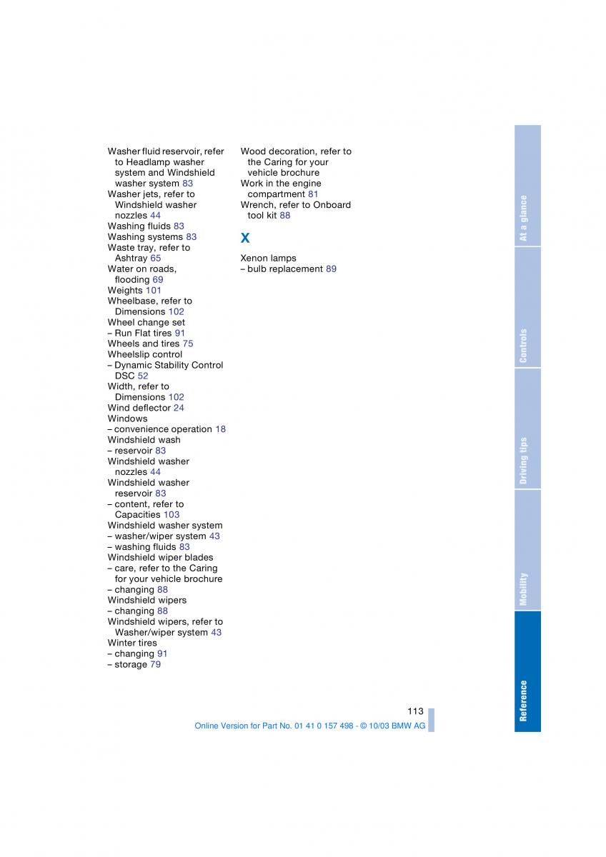 BMW Z4 E85 E86 owners manual / page 115