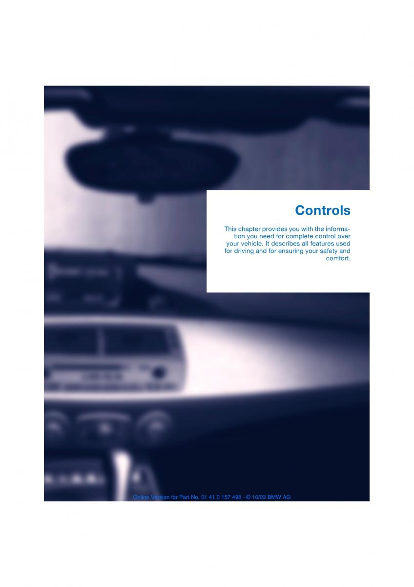 BMW Z4 E85 E86 owners manual / page 17