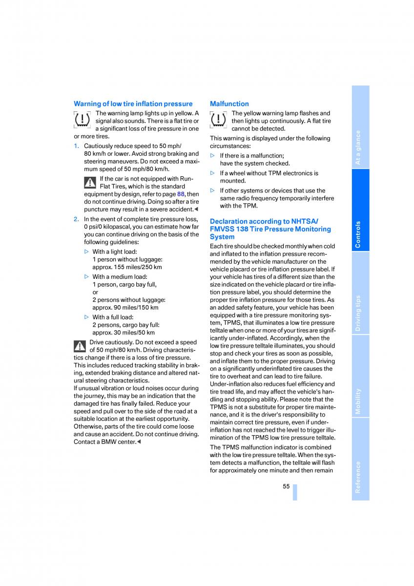 BMW Z4 E89 owners manual / page 57