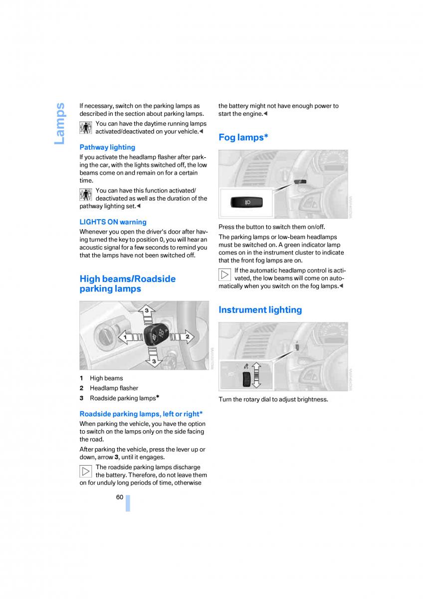 BMW Z4 E89 owners manual / page 62