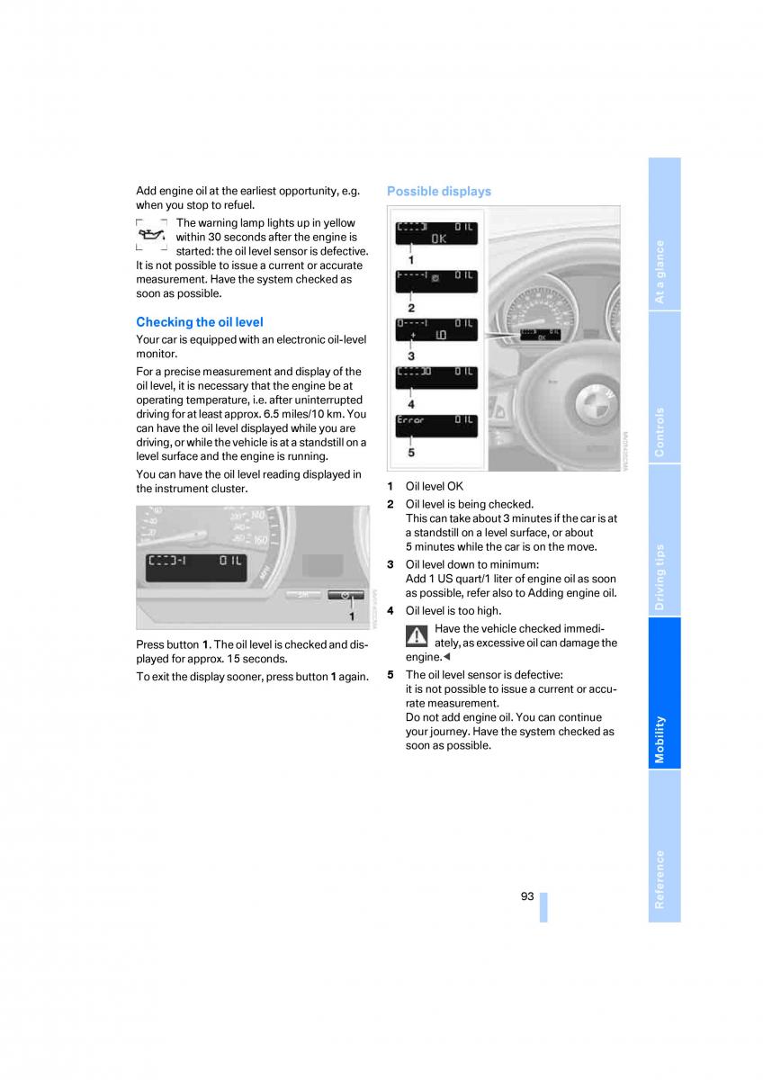 BMW Z4 E89 owners manual / page 95