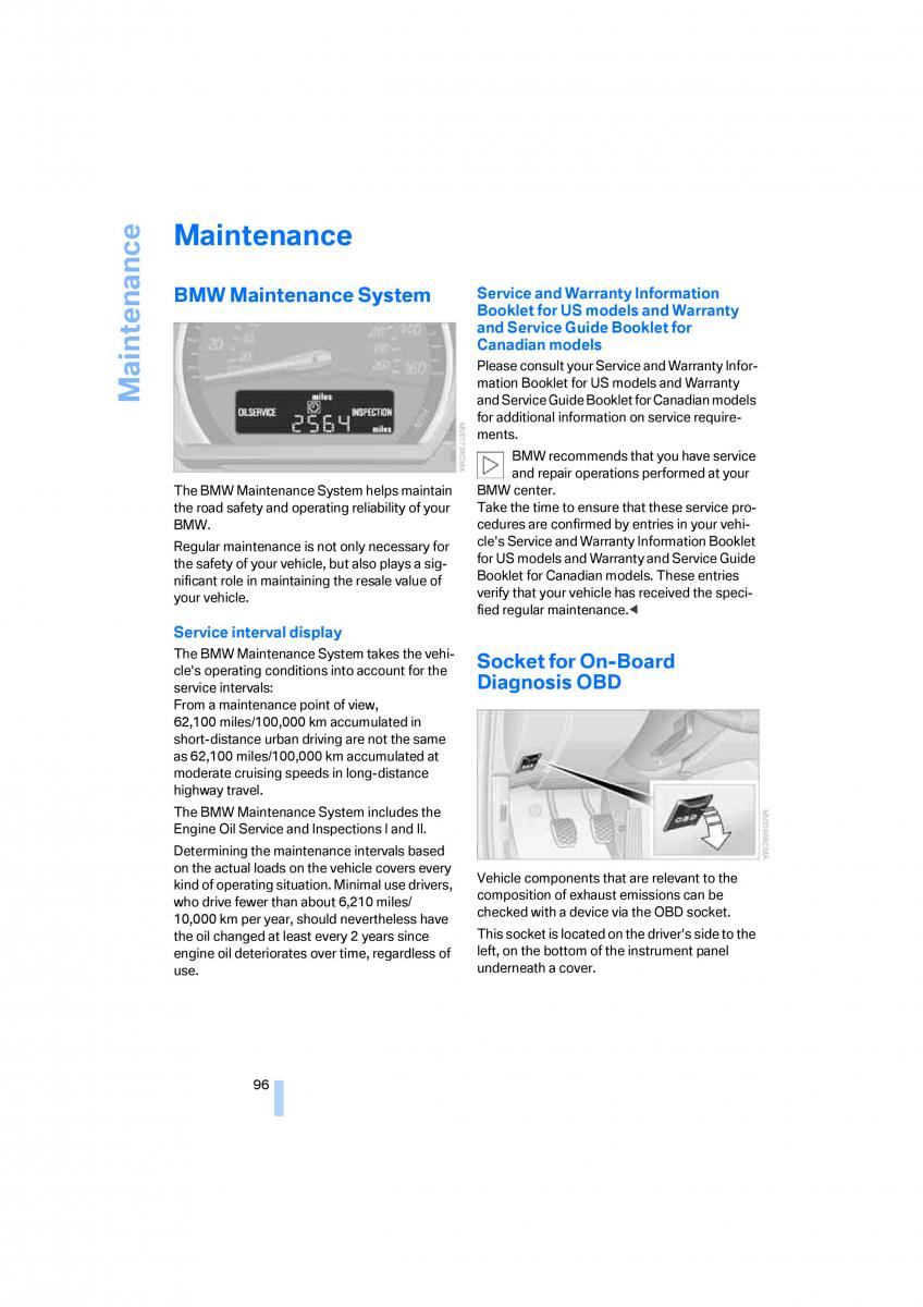 BMW Z4 E89 owners manual / page 98