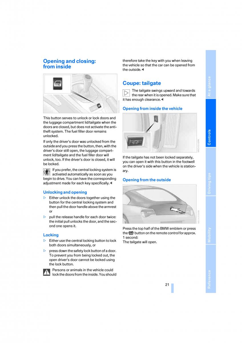 BMW Z4 E89 owners manual / page 23