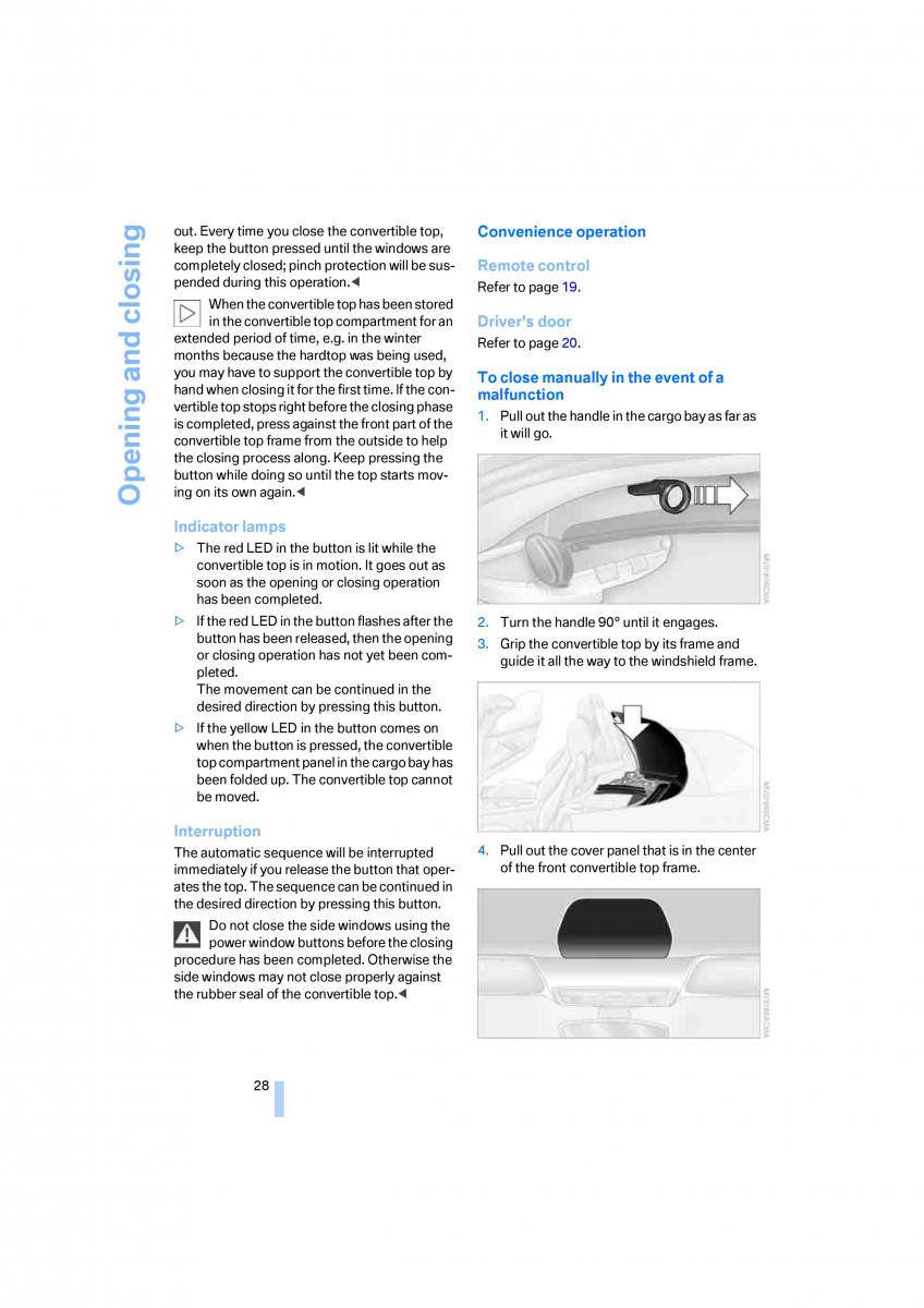 BMW Z4 E89 owners manual / page 30