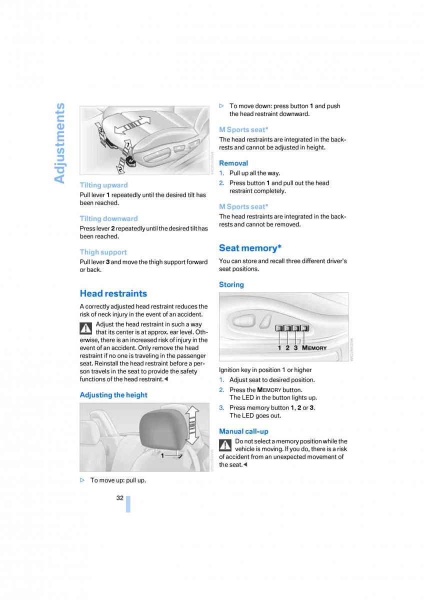 BMW Z4 E89 owners manual / page 34