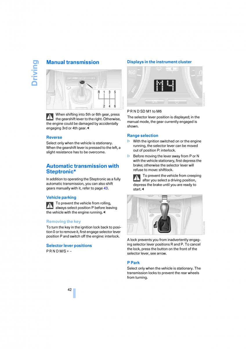 BMW Z4 E89 owners manual / page 44