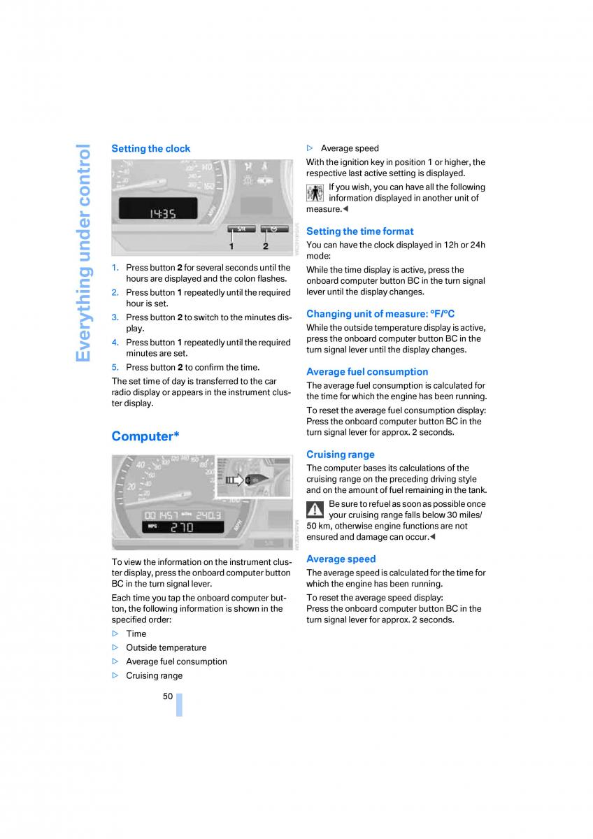 BMW Z4 E89 owners manual / page 52