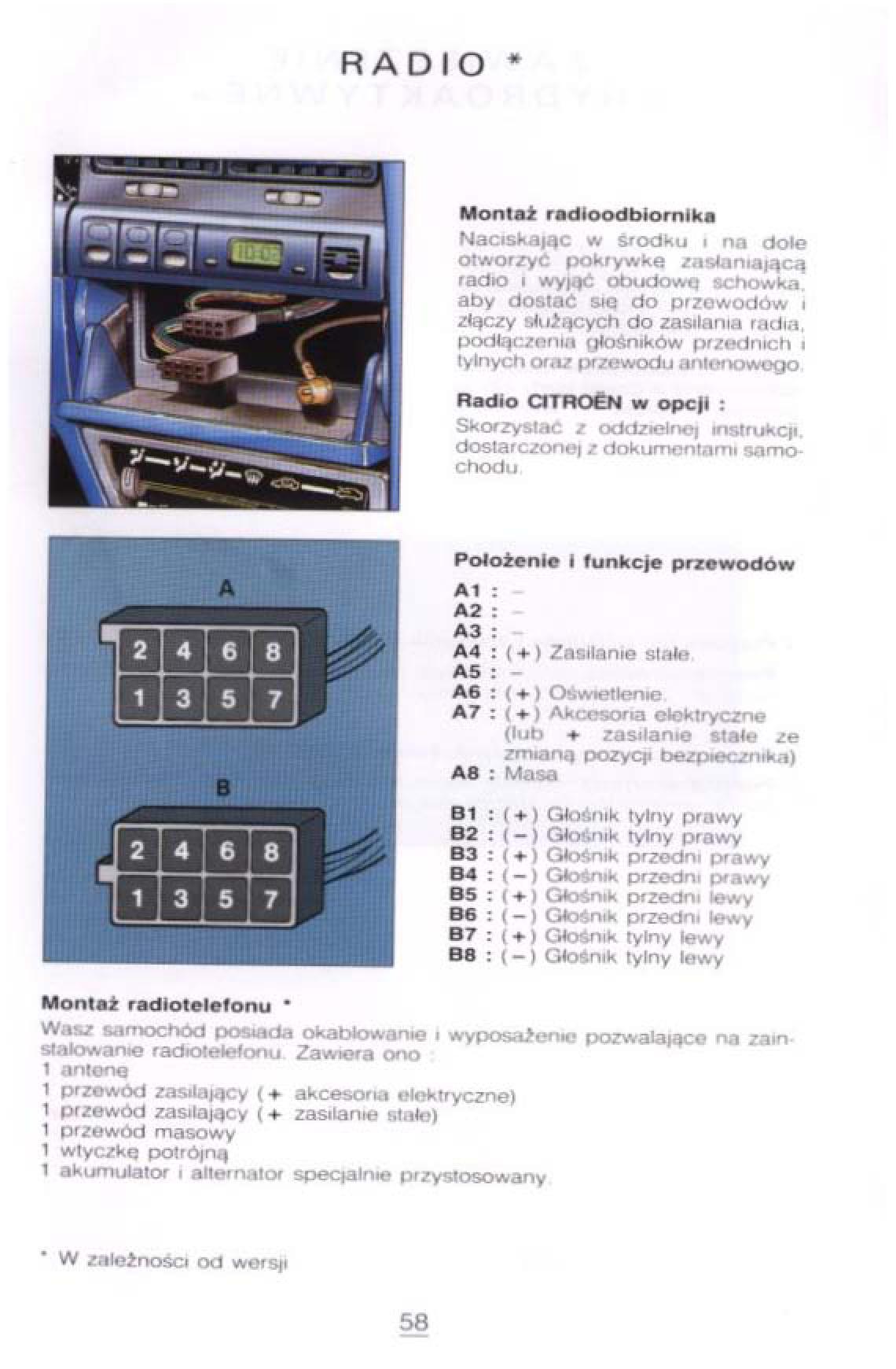 Citroen Xantia I 1 instrukcja obslugi / page 57