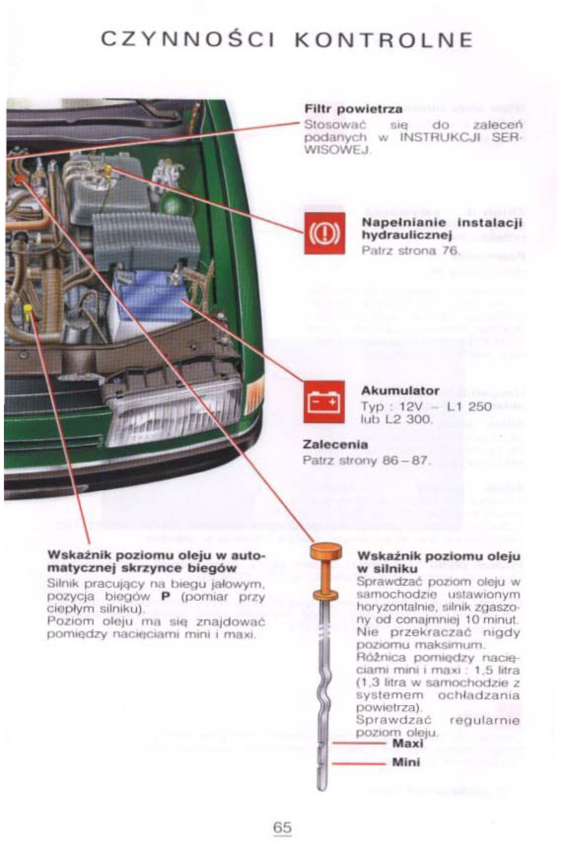 Citroen Xantia I 1 instrukcja obslugi / page 61