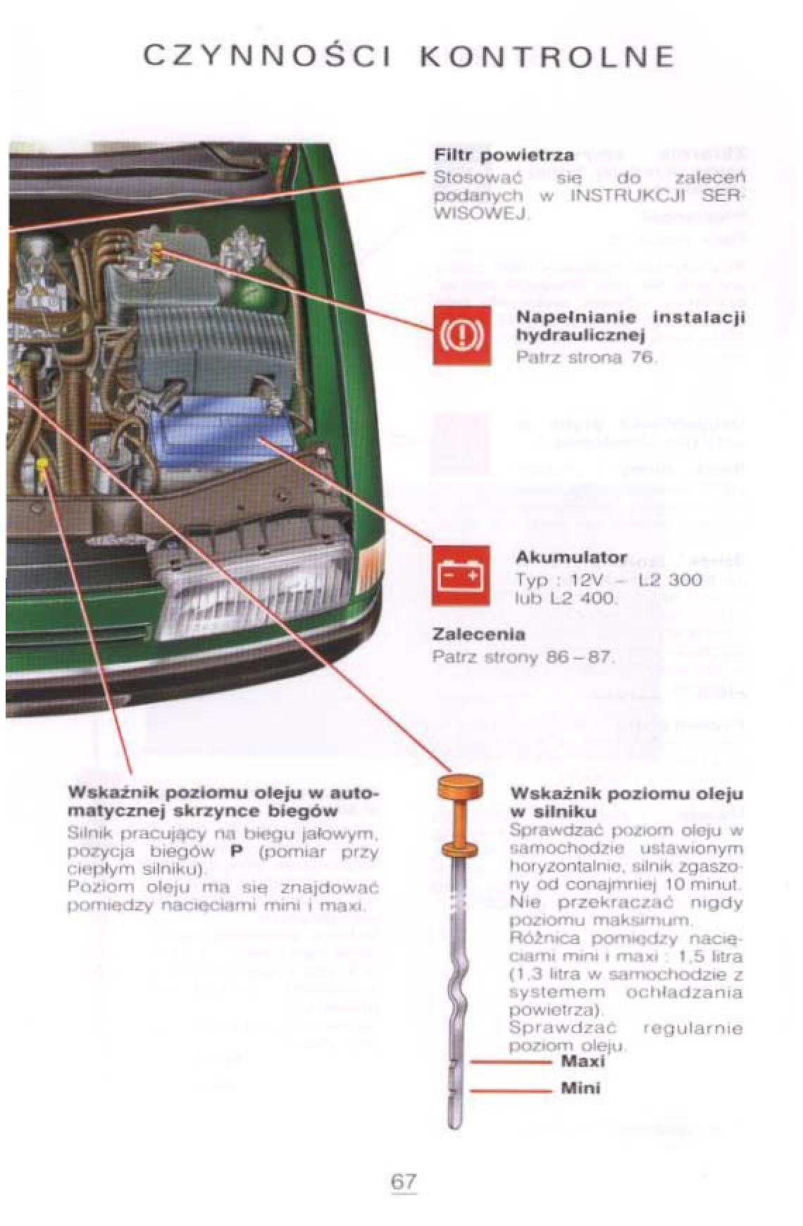 Citroen Xantia I 1 instrukcja obslugi / page 63