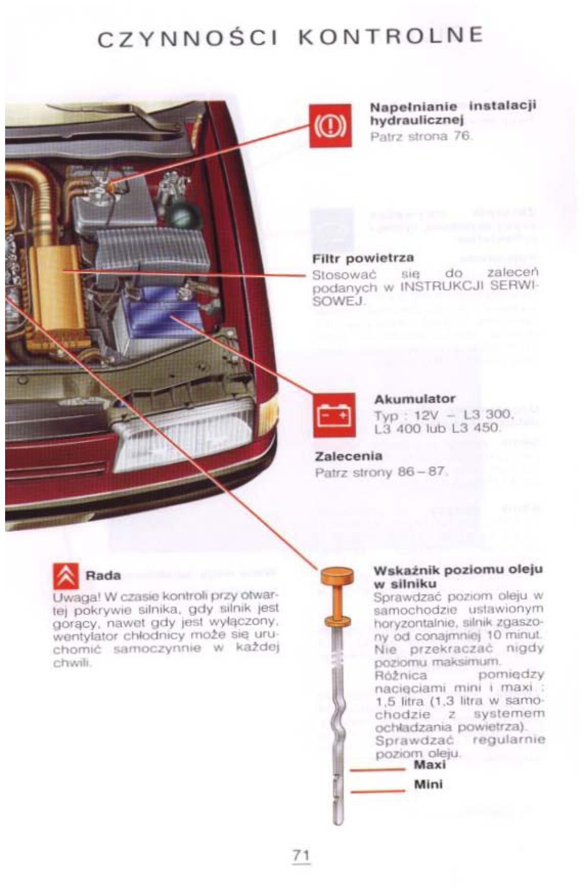 Citroen Xantia I 1 instrukcja obslugi / page 67