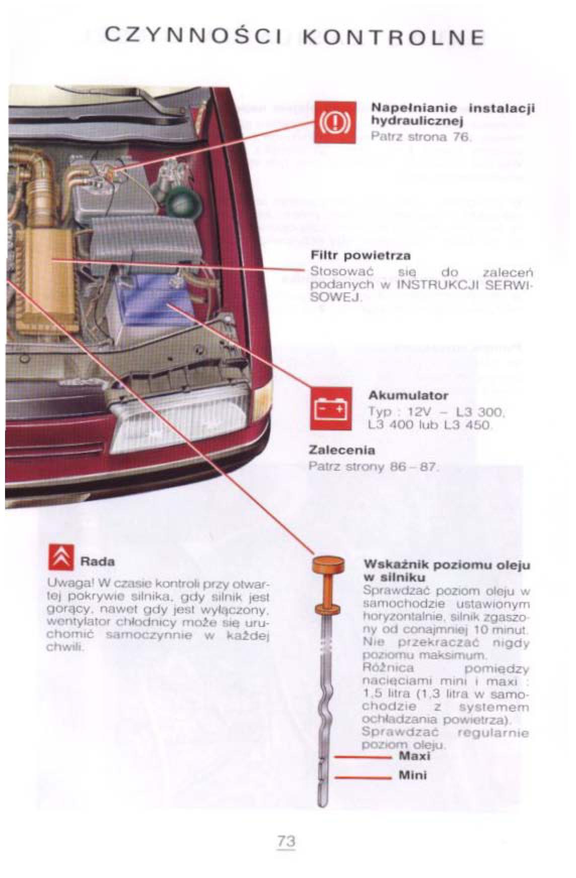 Citroen Xantia I 1 instrukcja obslugi / page 69