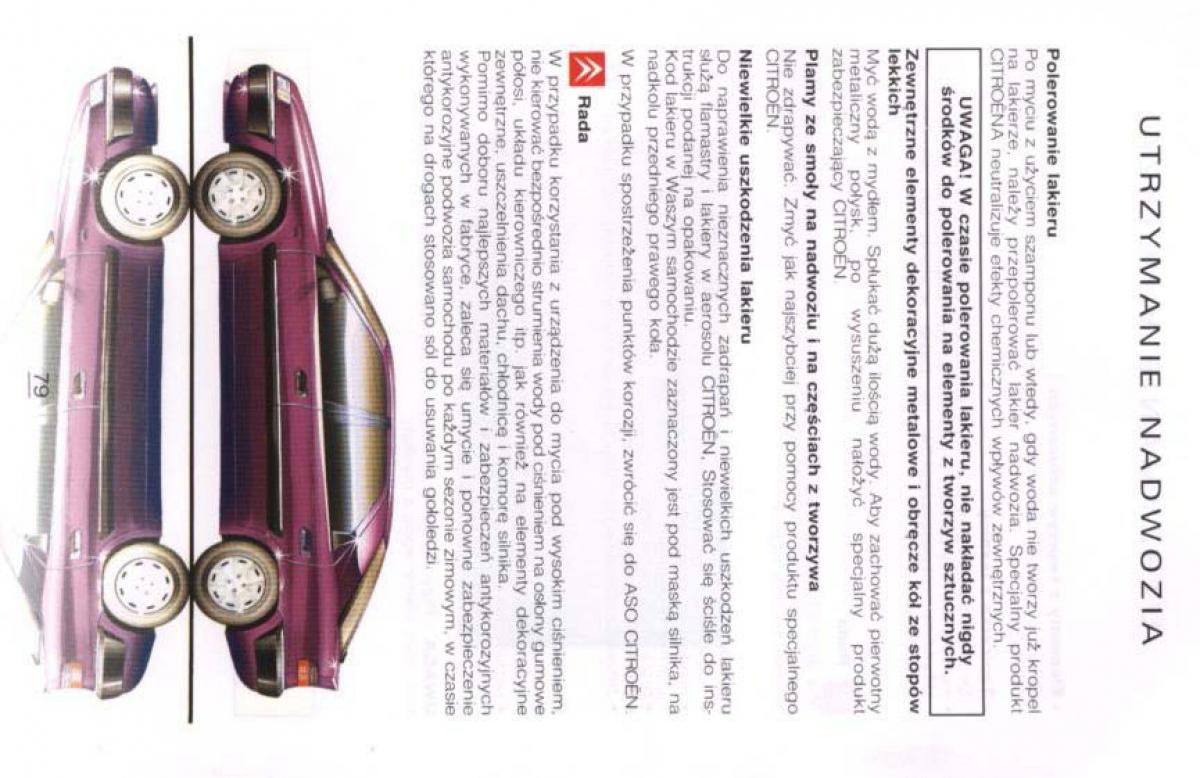 Citroen Xantia I 1 instrukcja obslugi / page 75