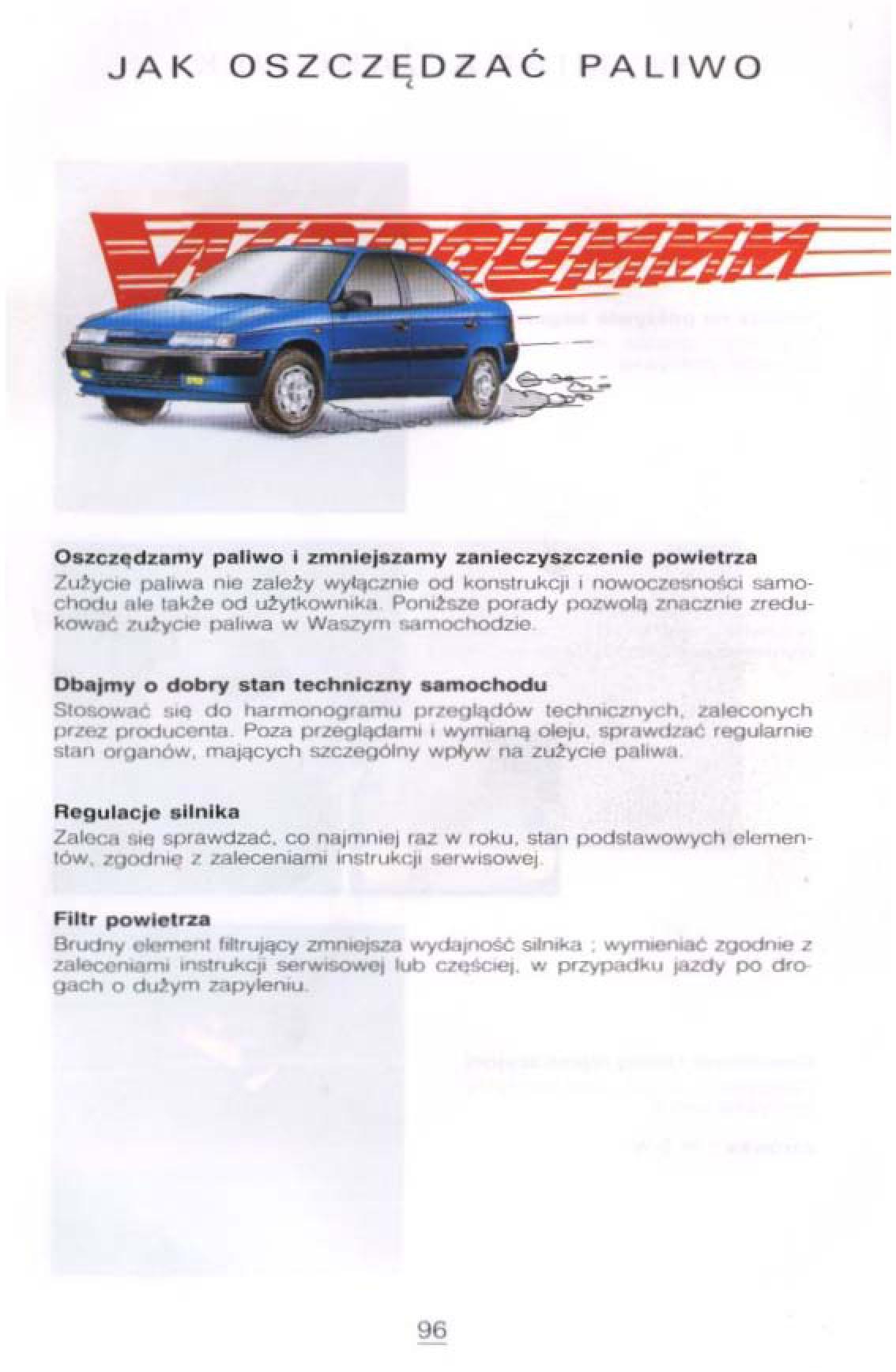 Citroen Xantia I 1 instrukcja obslugi / page 92