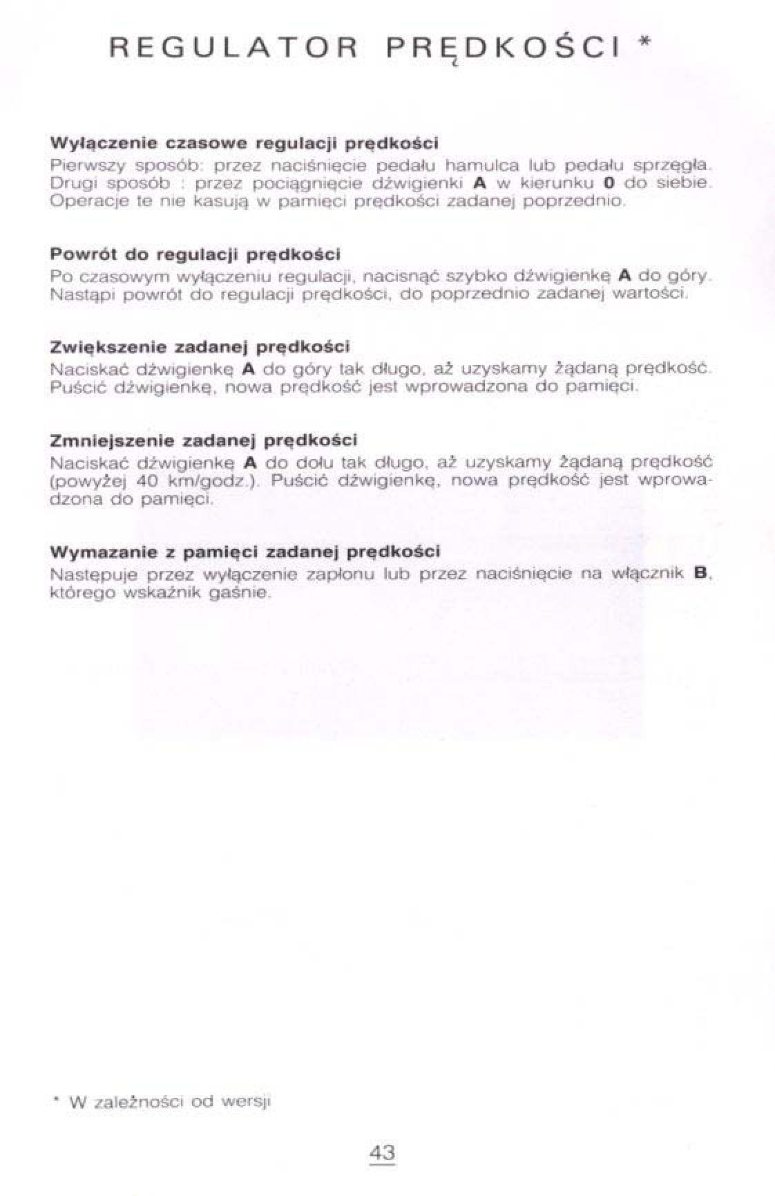 Citroen Xantia I 1 instrukcja obslugi / page 43
