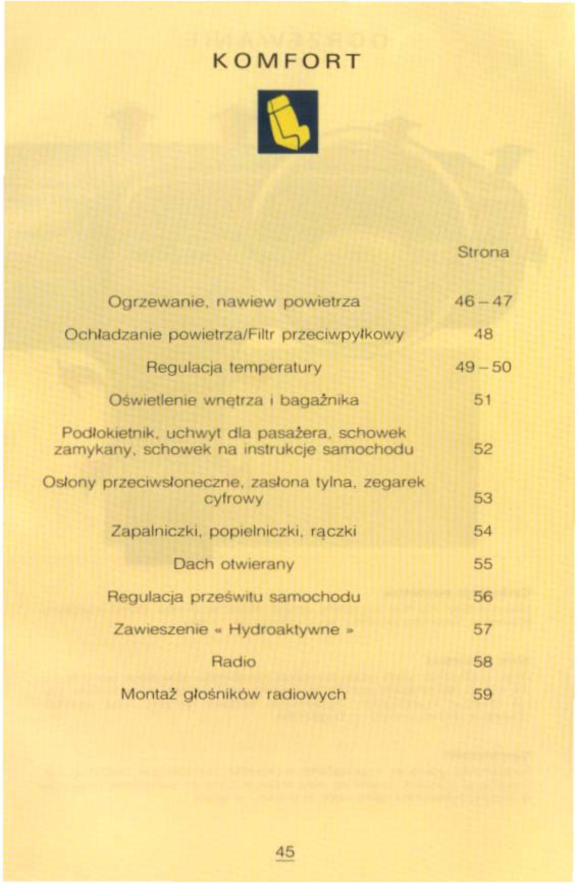 Citroen Xantia I 1 instrukcja obslugi / page 44