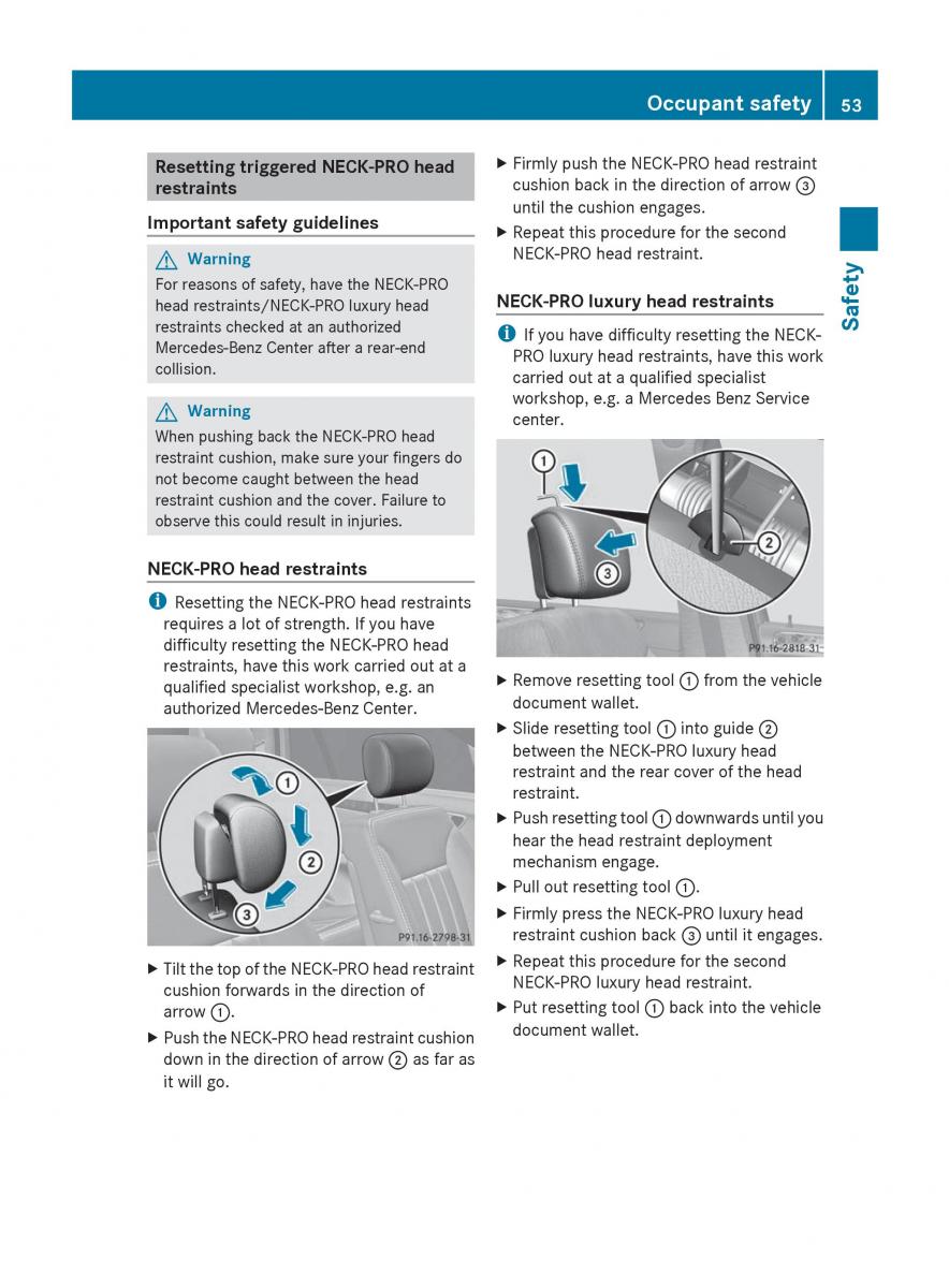 manual  Mercedes Benz R Class owners manual / page 55