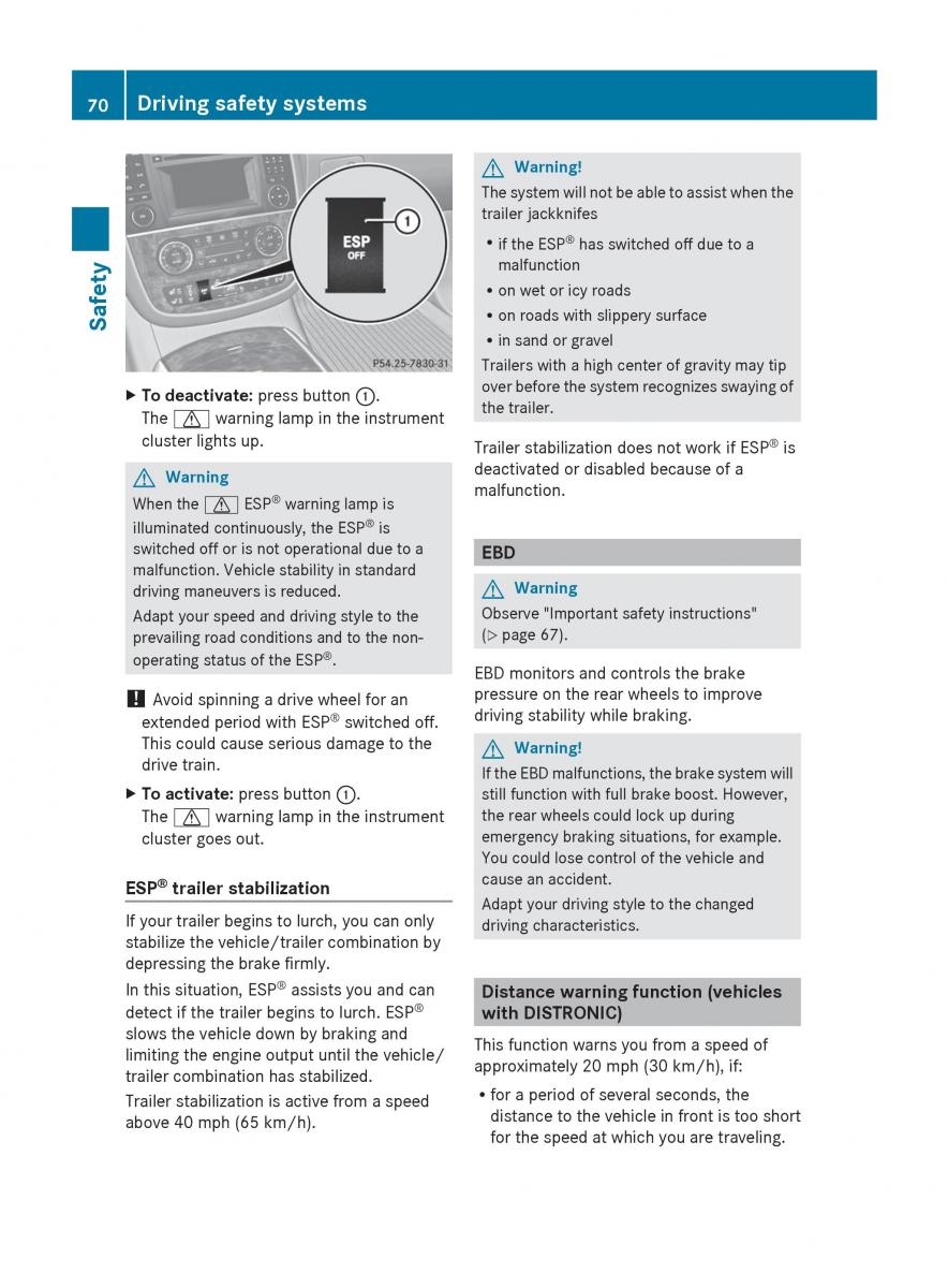 manual  Mercedes Benz R Class owners manual / page 72