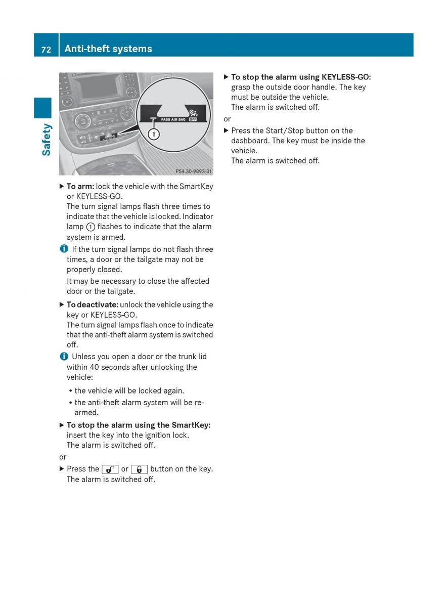 manual  Mercedes Benz R Class owners manual / page 74