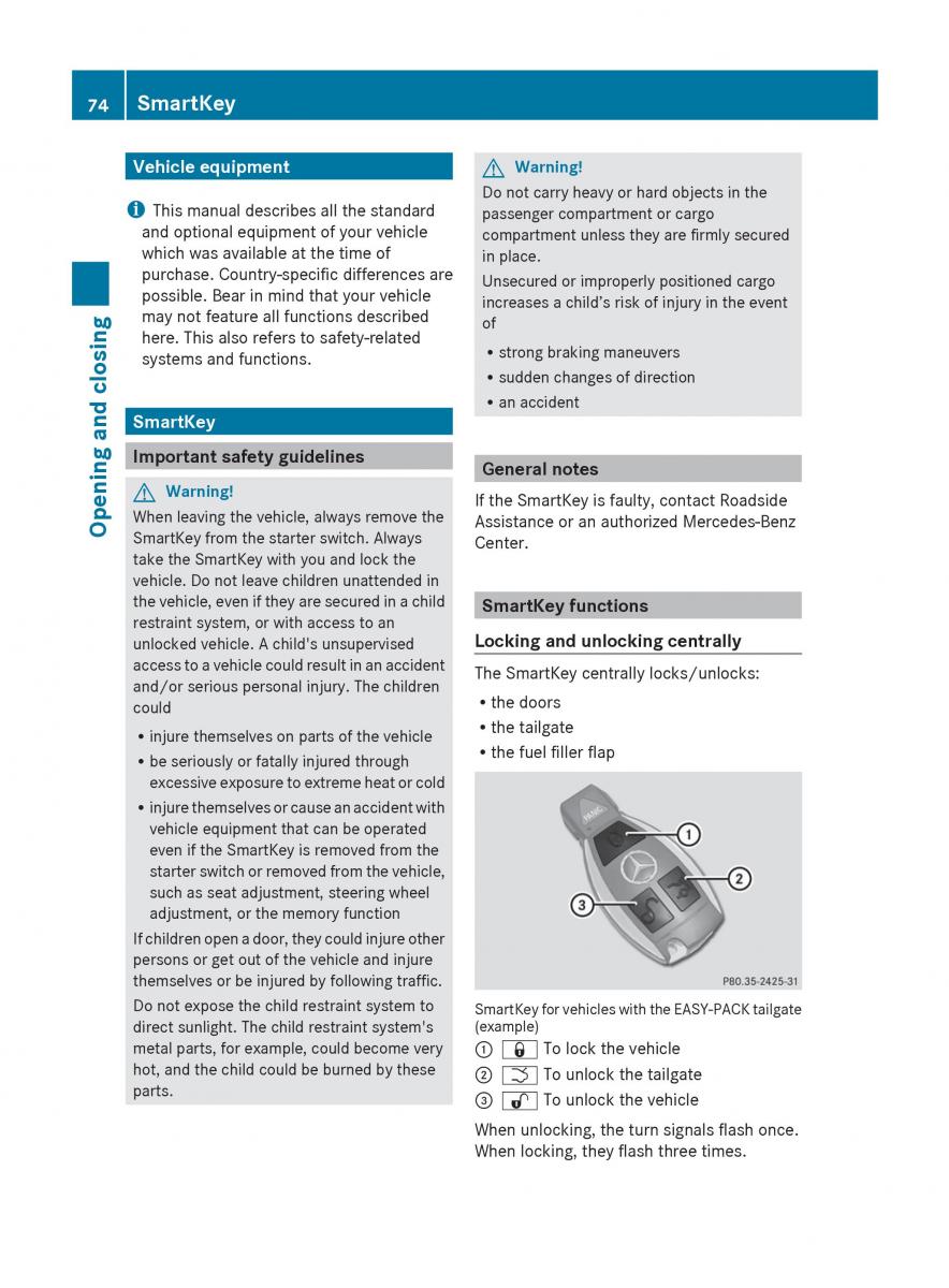 manual  Mercedes Benz R Class owners manual / page 76