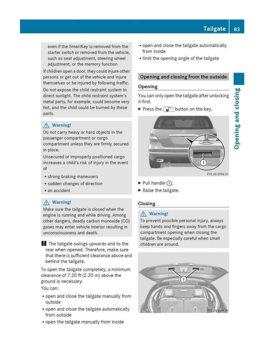 manual  Mercedes Benz R Class owners manual / page 85