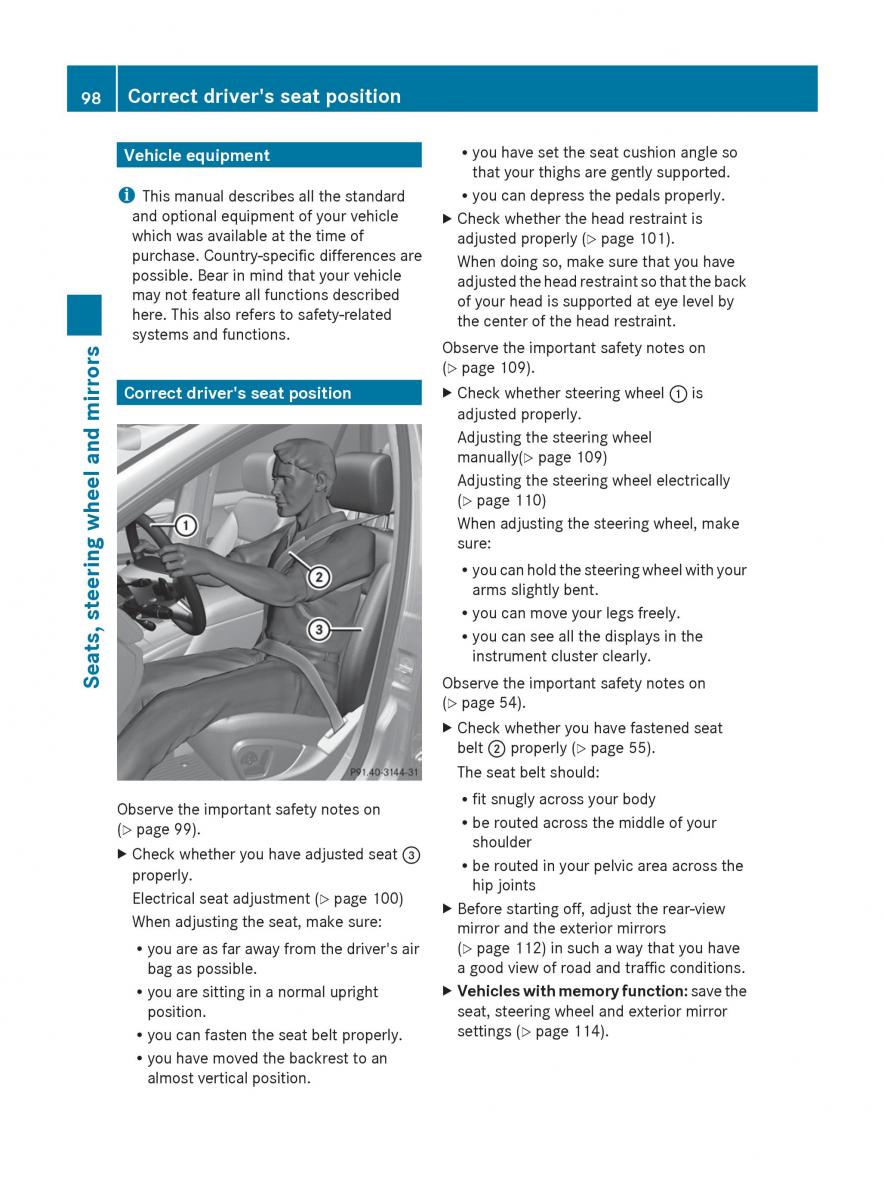 manual  Mercedes Benz R Class owners manual / page 100