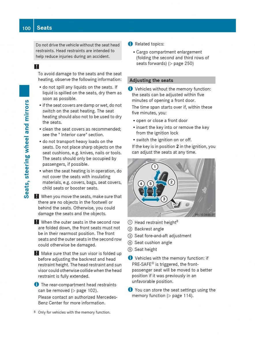 manual  Mercedes Benz R Class owners manual / page 102