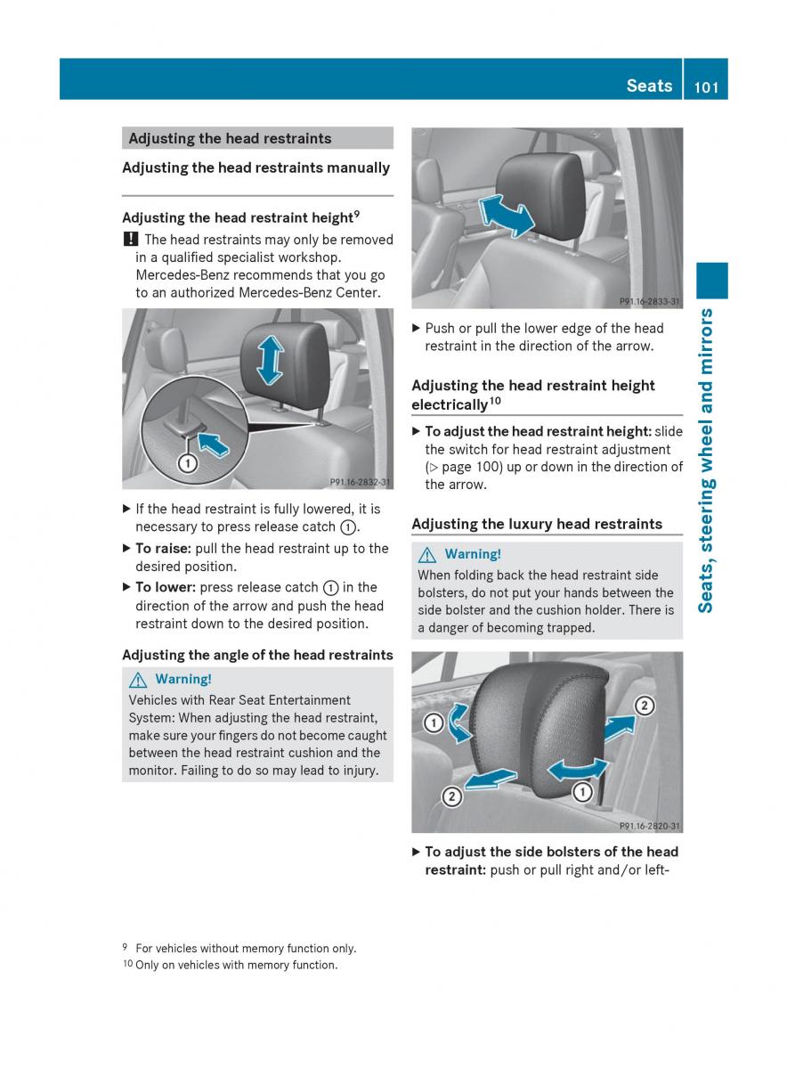 manual  Mercedes Benz R Class owners manual / page 103